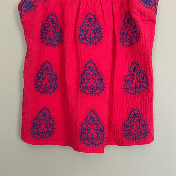 {Skies Are Blue} Embroidered Tank Top in Red & Blue - Womens XS -  NWT - Picture 3 of 8